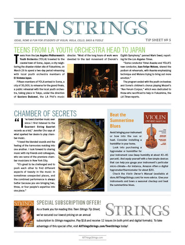 Teen Strings Tip Sheet #5:  Teens From LA Youth Orchestra Head to Japan
