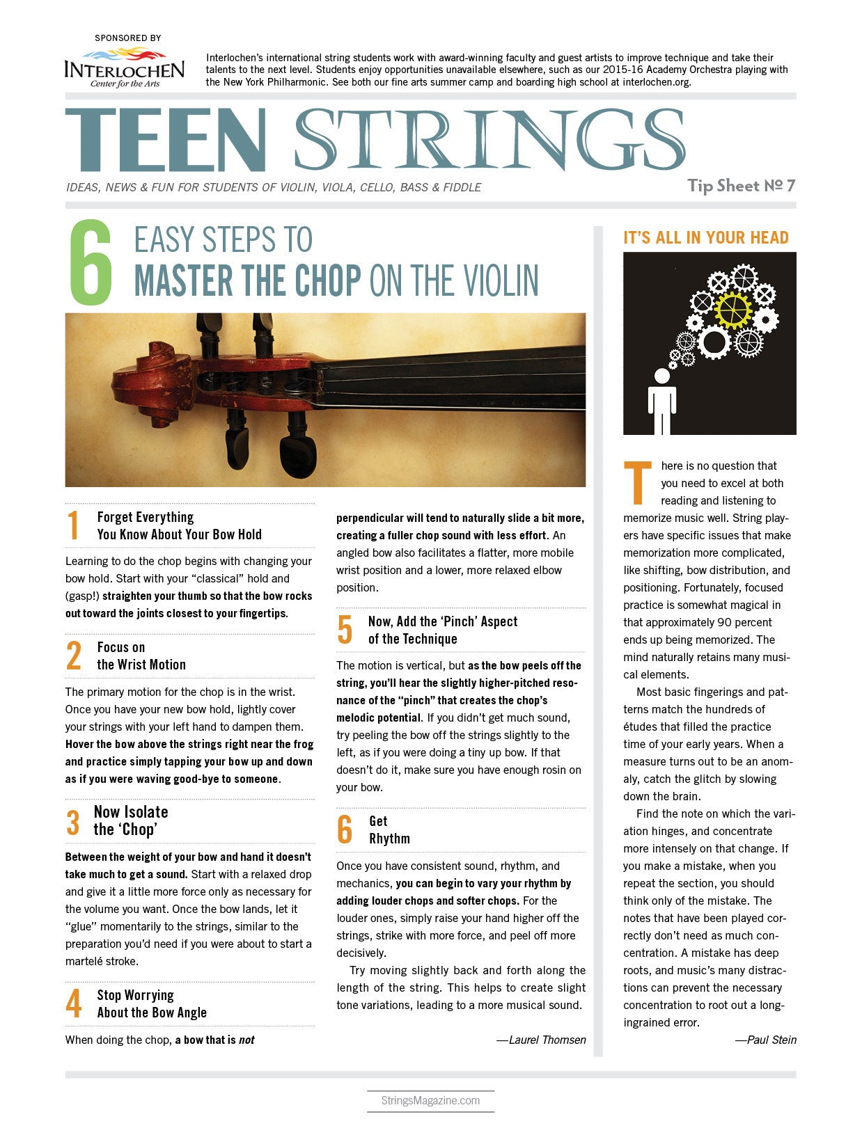 Teen Strings Tip Sheet #7: Master the Chop on the Violin