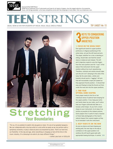 Teen Strings Tip Sheet #15: Stretching Your Boundaries